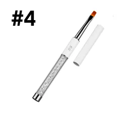 Pędzelek składany z kryształkami CRYSTAL WHITE #4 – biały | NILO Perfect Nails